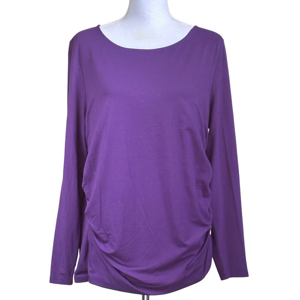Talbots purple LS Tshirt, XLP, minimalist, cozy, layering, essential, bright